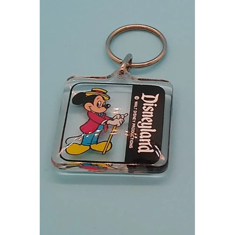Disney - Mickey Mouse Disneyland Keychain Clear Plastic 1.5